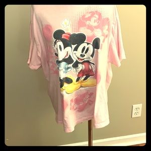 Disney Mickey And Minnie Pink T Shirt SZ 2X